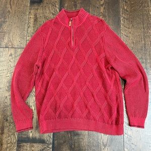 Tommy Bahama Cable Knit Quarter Zip Sweater